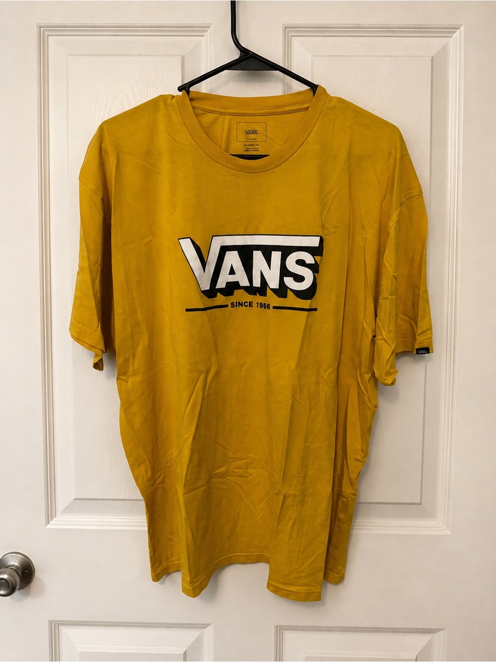 Vans Men's Mustard Yellow Logo Short Sleeve Tee
